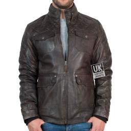 Mens Vintage Racing Leather Jacket - Westland - Brown