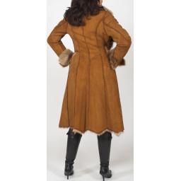 Finest Womens Toscana Lambskin Coat in Tan - Lexia - Rear