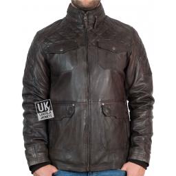 Mens Vintage Racing Leather Jacket - Westland - Brown