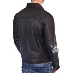 Mens Black Leather Jacket - Nirvana - Back