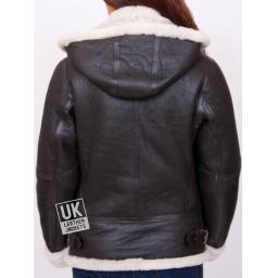 Women's Sheepskin Flying Jacket - Cream -Back