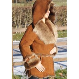 Finest Toscana Lambskin Hooded Jacket in Tan - Danota - SIde