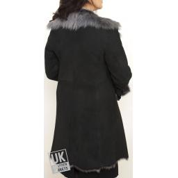 Women's Black Snow Tipped Toscana Coat - Solis - Back