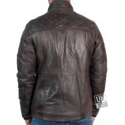 Mens Vintage Racing Leather Jacket - Westland - Brown