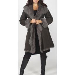 Womens Grey Toscana Coat - Solis - Front