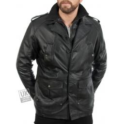 Men’s Black Leather Coat – Bernie - Cover