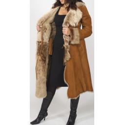 Finest Womens Toscana Lambskin Coat in Tan - Lexia - Lining