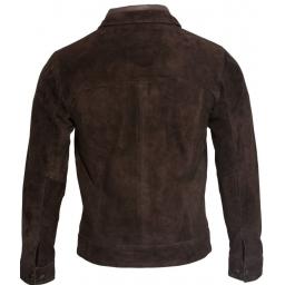 Men's Brown Suede Jacket - Lance - Back