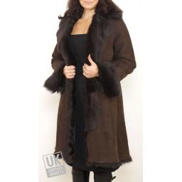 Women's Brown Toscana Coat - Solis - Front