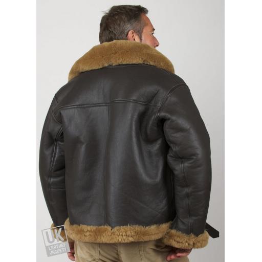 Men's Sheepskin Flying Jacket - WWII Airforce - Rear