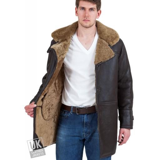 Men's Shearling Sheepskin Coat - Elgin - Lining