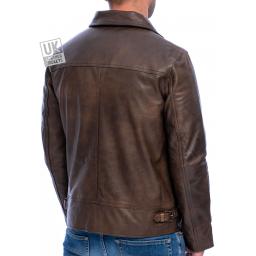 Men's Brown Leather Jacket - Winchester - Superior Buffalo Hide - Back