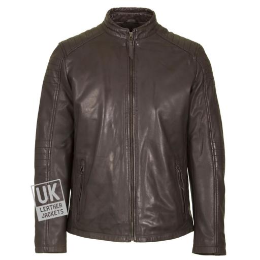 Men's Brown Leather Jacket - Helium I - SOLD OUT !