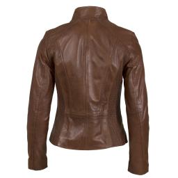 Women's Leather Jacket - Rochelle - Brown Tan - Back 