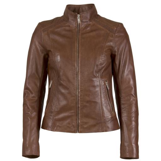 Women's Leather Jacket - Rochelle - Brown Tan - Size 8, 16, 18, 20