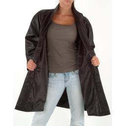 Women's Brown Leather Swing Coat in Brown Leather