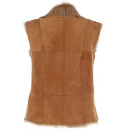 Womens Honey Toscana Sheepskin Gilet - Soft Suede Exterior