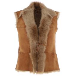 Womens Honey Toscana Sheepskin Gilet - Long Wool