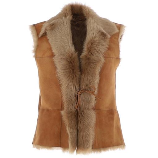 Womens Honey Toscana Sheepskin Gilet - Reversible