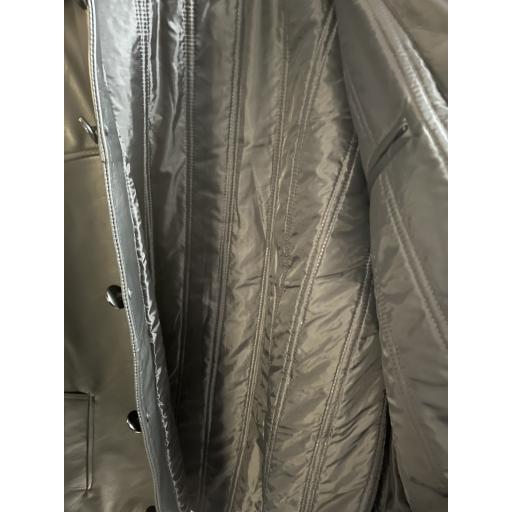 Mens Hip Length Black Leather Cow Hide Jacket - Apollo - Light Quilted Lining