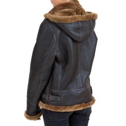 Women's Sheepskin Flying Jacket - Zip-Out Hood  All in Sheepskin