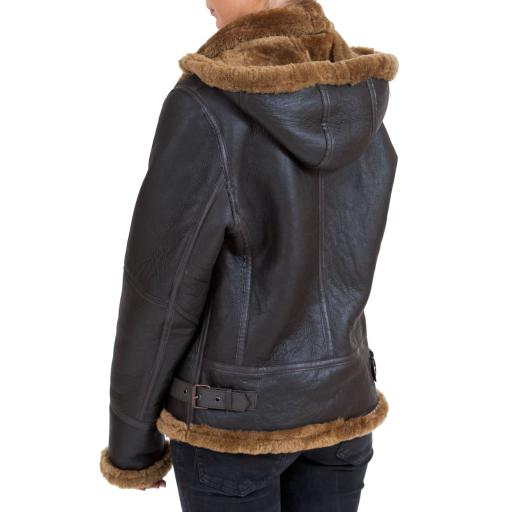 Women's Sheepskin Flying Jacket - Zip-Out Hood  All in Sheepskin