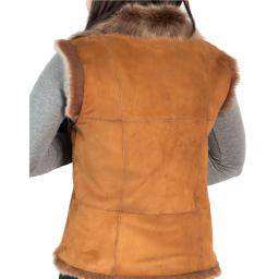 Womens Tan Toscana Sheepskin Gilet - Reversible - Suede 