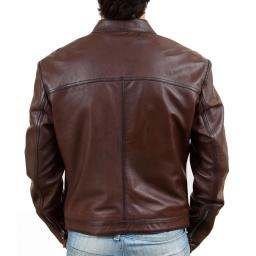 Men's Chestnut Brown Leather Jacket - Assantii - Classically Simple 
