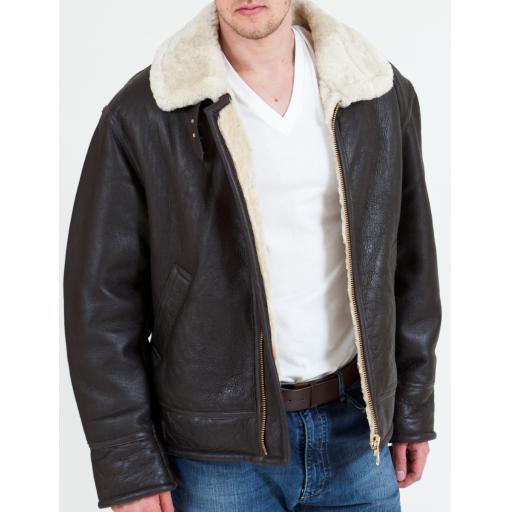 Men's Shearling Sheepskin Flying Jacket - Cream Wool - Atlas
