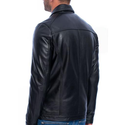 Mens Black Leather Jacket - Superior Quality - Plain Simple Style