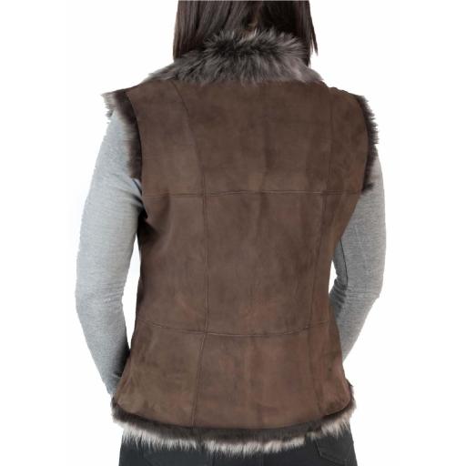 Womens Brown Toscana Sheepskin Gilet - Reversible