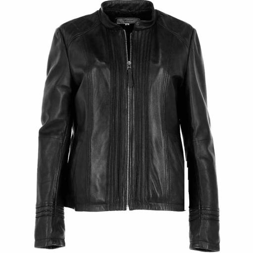 Womens Classic Black Leather Jacket -Alexi